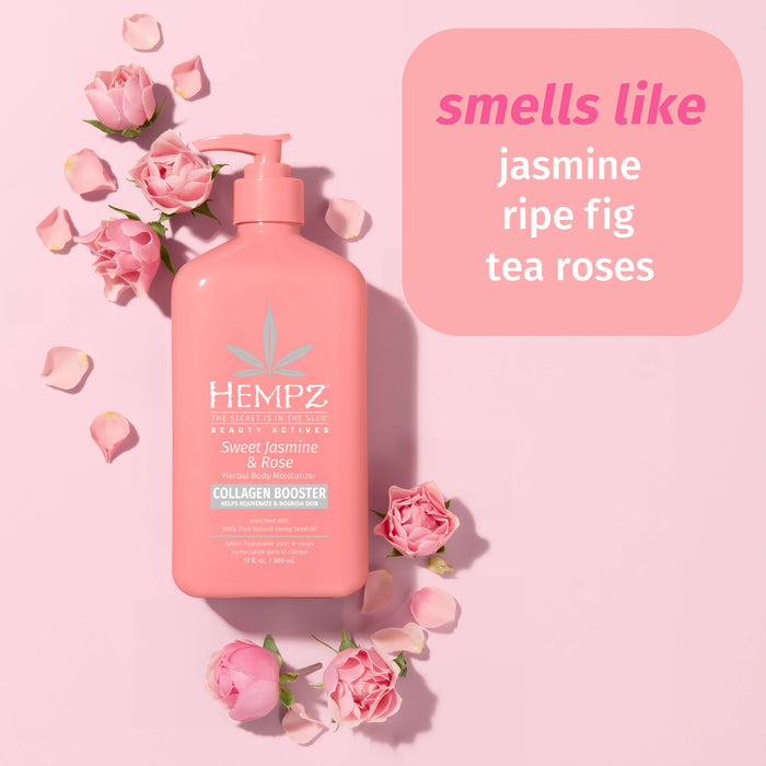 Hempz Couture Beauty Actives Sweet Jasmine & Rose Body Moisturizer With Collagen Booster