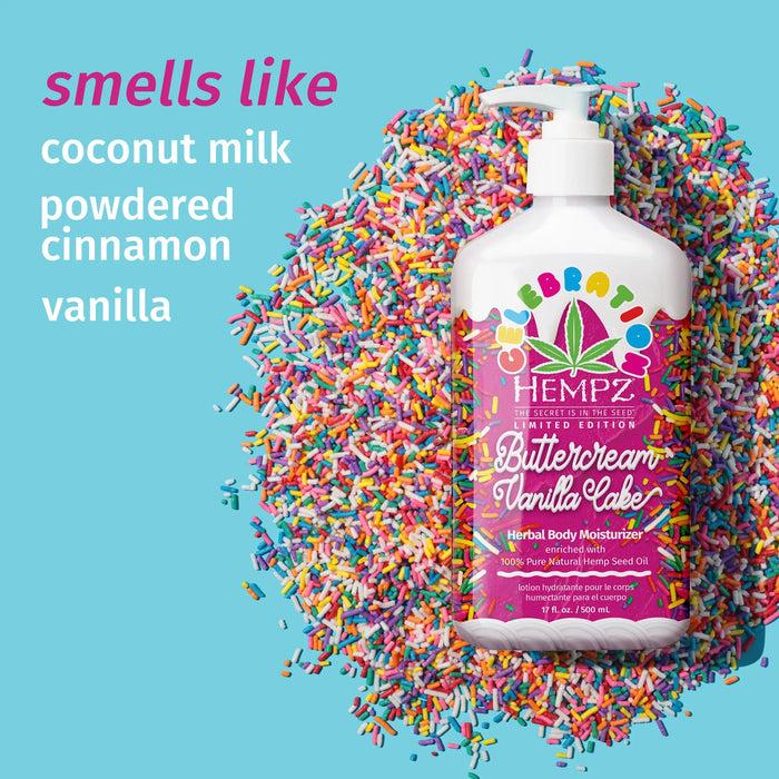 Hempz Couture Celebration Buttercream Vanilla Cake Herbal Body Moisturizer
