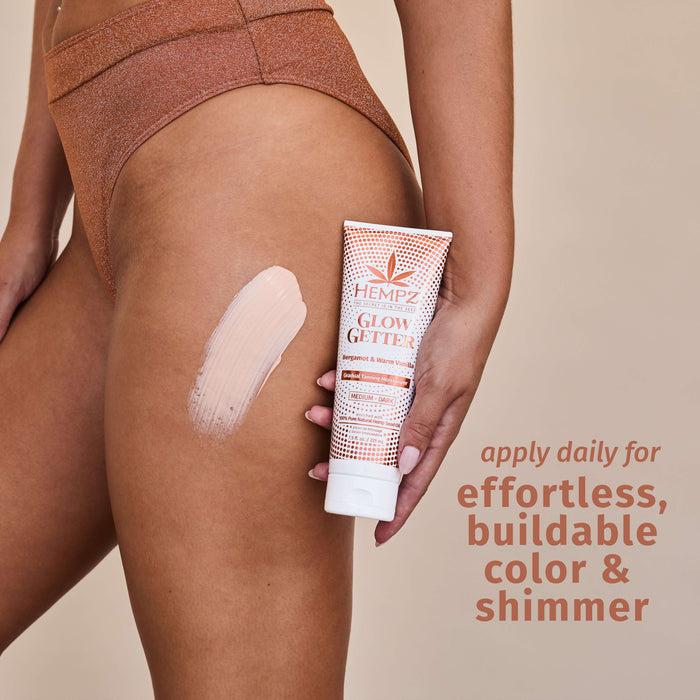 Hempz Couture Glow Getter Daily Gradual Tanning Moisturizer With Shimmer Light-Medium