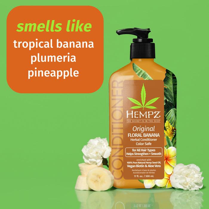 Hempz Couture Original Floral Banana Herbal Conditioner With Vegan Biotin & Aloe Vera For All Hair Types