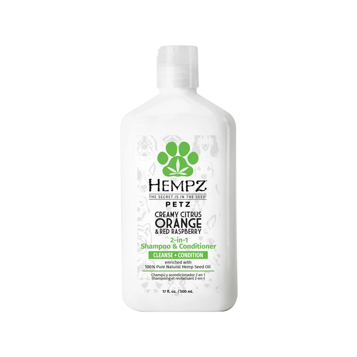hempz couture Petz Creamy Citrus Orange & Red Raspberry 2-in-1 Herbal Shampoo & Conditioner