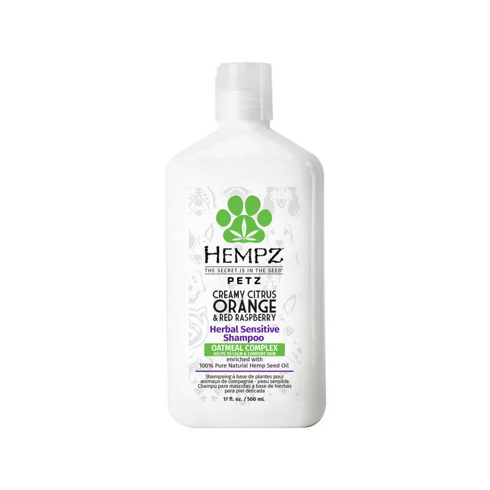 hempz couture Petz Creamy Citrus Orange & Red Raspberry Herbal Sensitive Shampoo with Calming Oatmeal