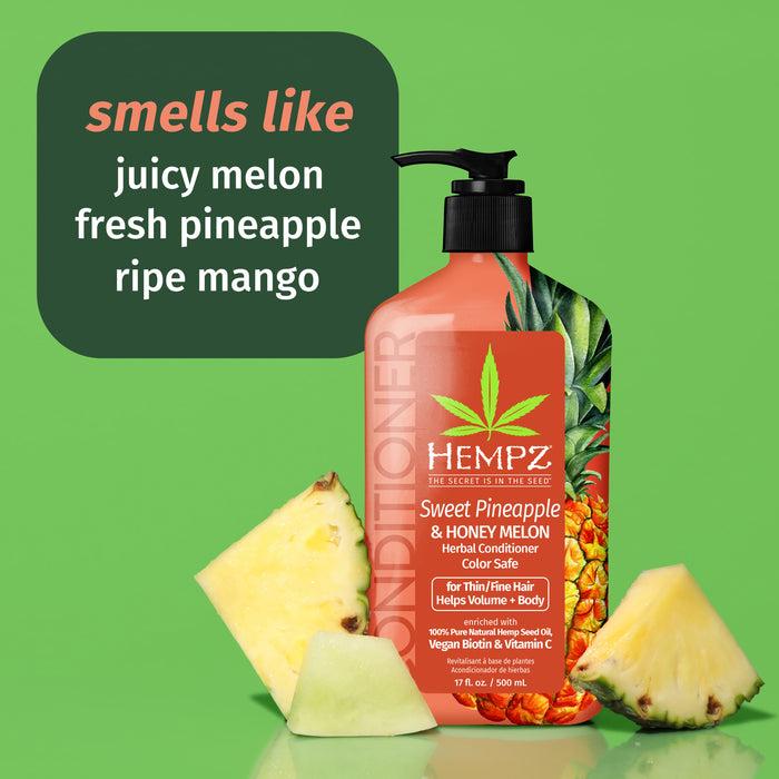 Hempz Couture Sweet Pineapple & Honey Melon Herbal Conditioner With Vegan Biotin & Vitamin C For Thin/Fine Hair
