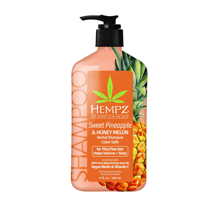 hempz couture Sweet Pineapple & Honey Melon Herbal Shampoo with Vegan Biotin & Vitamin C for Thin/Fine Hair