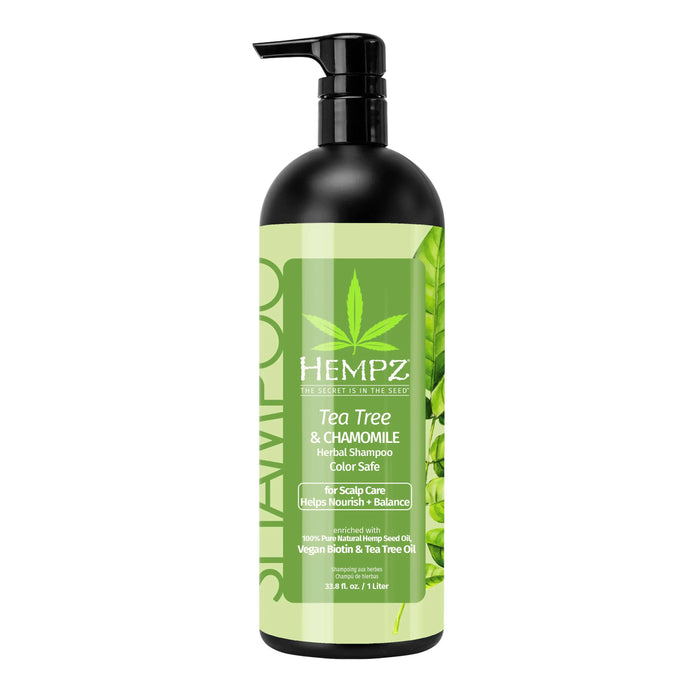 Hempz Couture Tea Tree & Chamomile Herbal Shampoo With Vegan Biotin & Tea Tree Oil For Scalp Care
