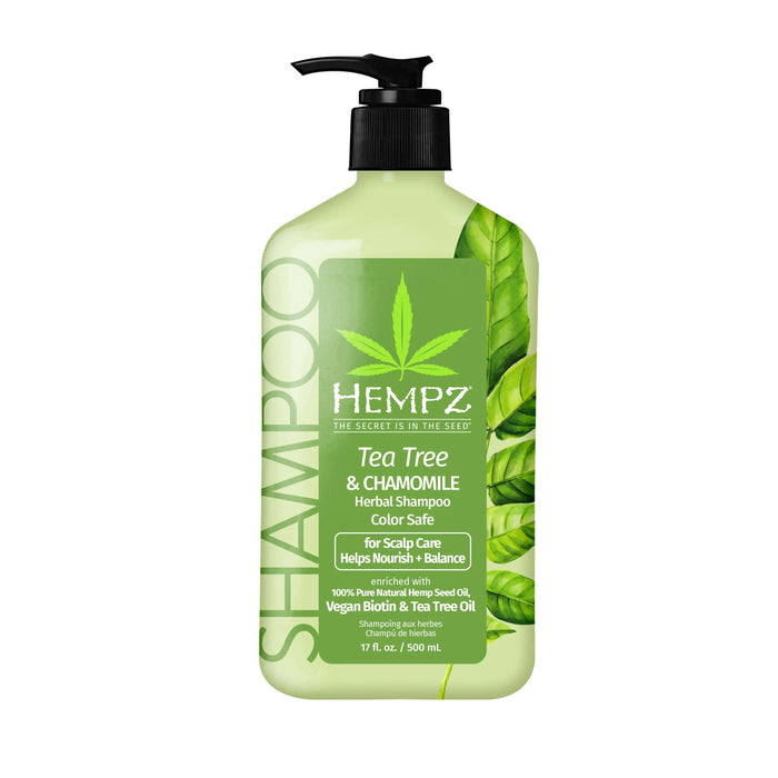 hempz couture Tea Tree & Chamomile Herbal Shampoo with Vegan Biotin & Tea Tree Oil for Scalp Care
