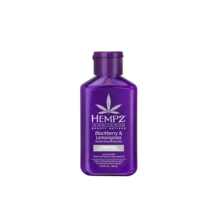 hempz couture Travel-Size Beauty Actives Blackberry & Lemongrass Herbal Body Moisturizer with Detoxifying Charcoal