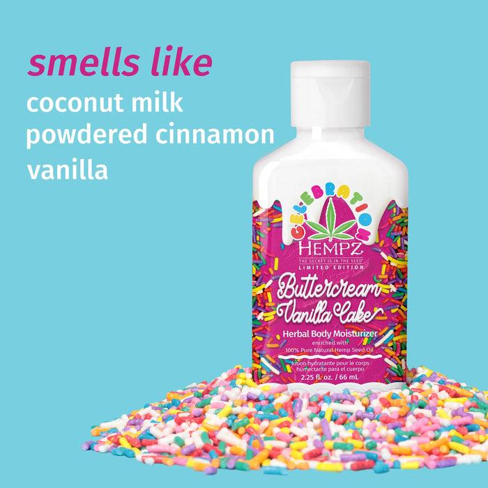 Hempz Couture Travel-Size Celebration Buttercream Vanilla Cake Herbal Body Moisturizer