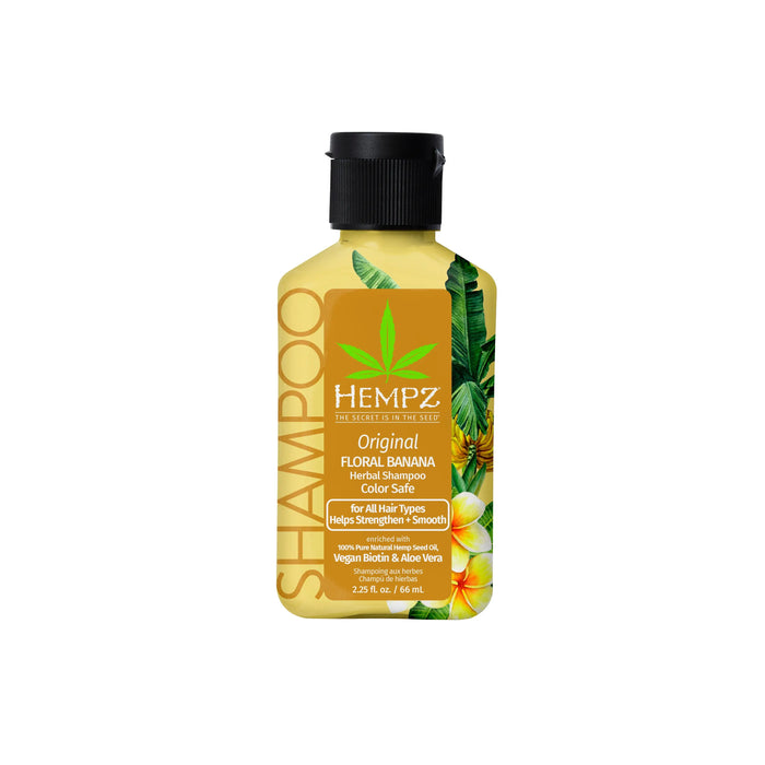 hempz couture Travel-Size Original Floral Banana Herbal Shampoo with Vegan Biotin & Aloe Vera for All Hair Types