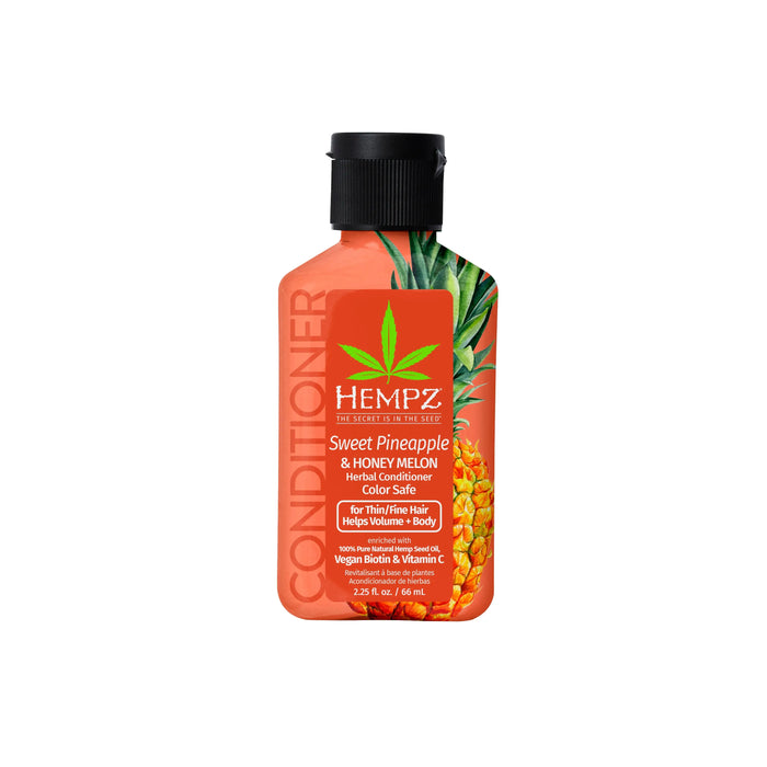 hempz couture Travel-Size Sweet Pineapple & Honey Melon Herbal Conditioner with Vegan Biotin & Vitamin C for Thin/Fine Hair