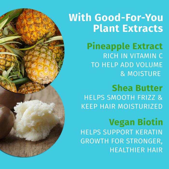 Hempz Couture Travel-Size Sweet Pineapple & Honey Melon Herbal Shampoo With Vegan Biotin & Vitamin C For Thin/Fine Hair