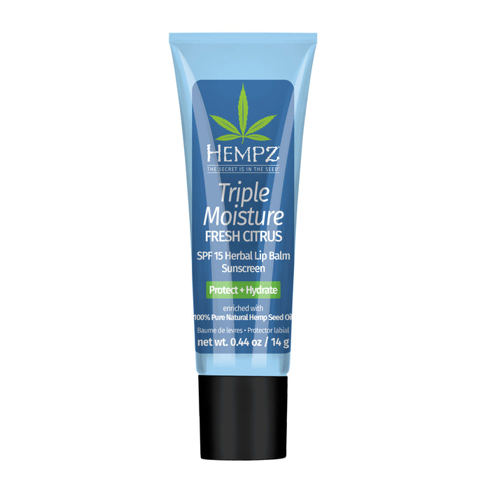hempz couture Triple Moisture Fresh Citrus Herbal Lip Balm with SPF 15