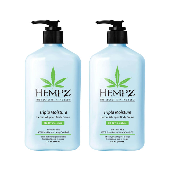 hempz couture Triple Moisture Herbal Body Moisturizing Lotion Two-Pack Bundle