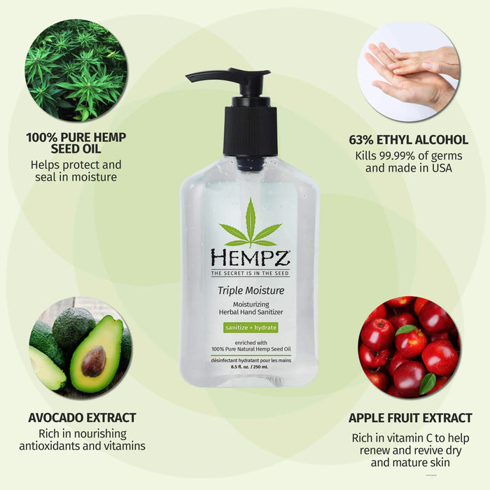 Hempz Couture Triple Moisture Moisturizing Herbal Hand Sanitizer
