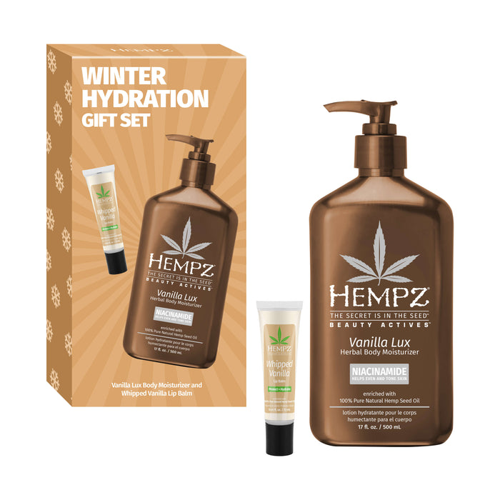 hempz couture Winter Hydration Vanilla Lotion & Lip Balm Gift Set