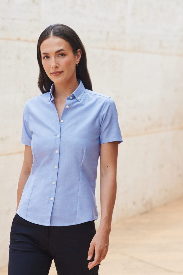 henbury H518R LADIES’ MODERN S/S OXFORD SHIRT – REGULAR FIT