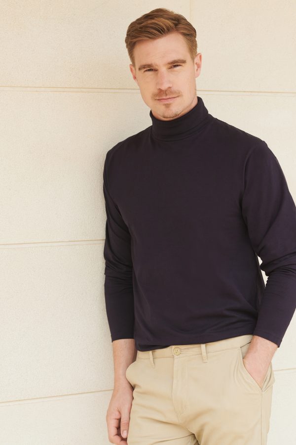 henbury H020 LONG SLEEVED ROLL NECK TOP