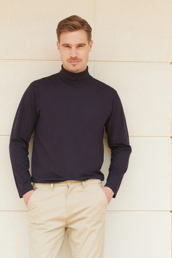 henbury H020 LONG SLEEVED ROLL NECK TOP