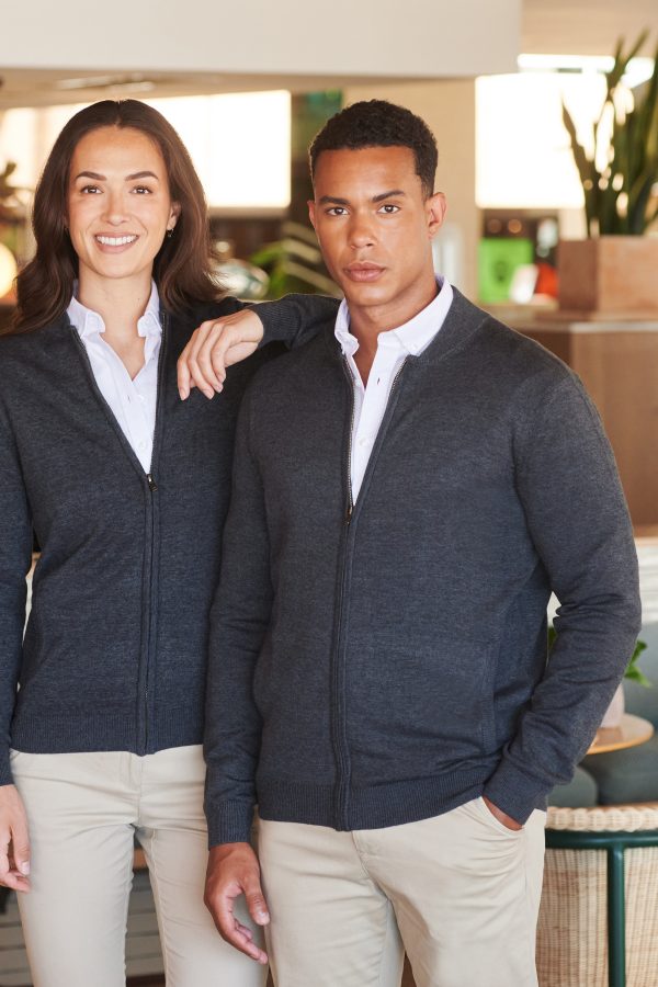 henbury H718 UNISEX ZIP THROUGH CARDIGAN