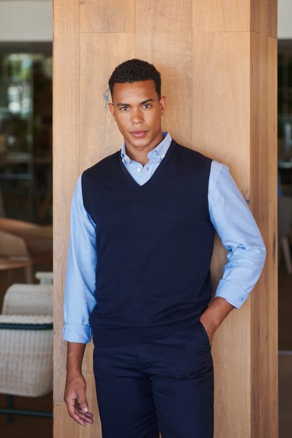 henbury H724 MEN’S SLEEVELESS V NECK JUMPER