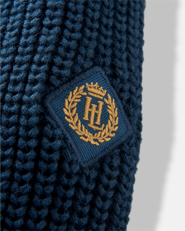 Henri Lloyd Golant Quarter Zip Ribbed Knit - Navy Blue