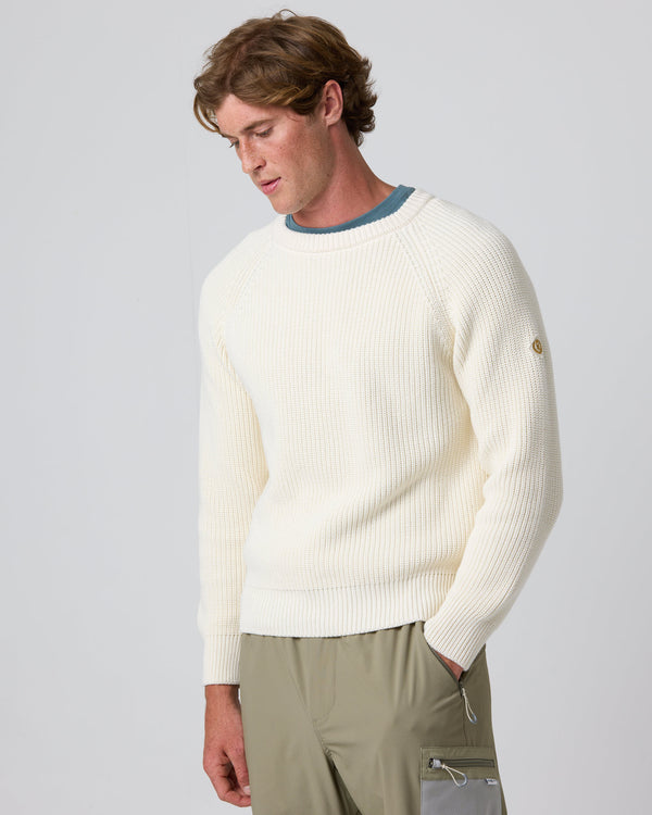 Henri Lloyd Golant Ribbed Crew - Ecru