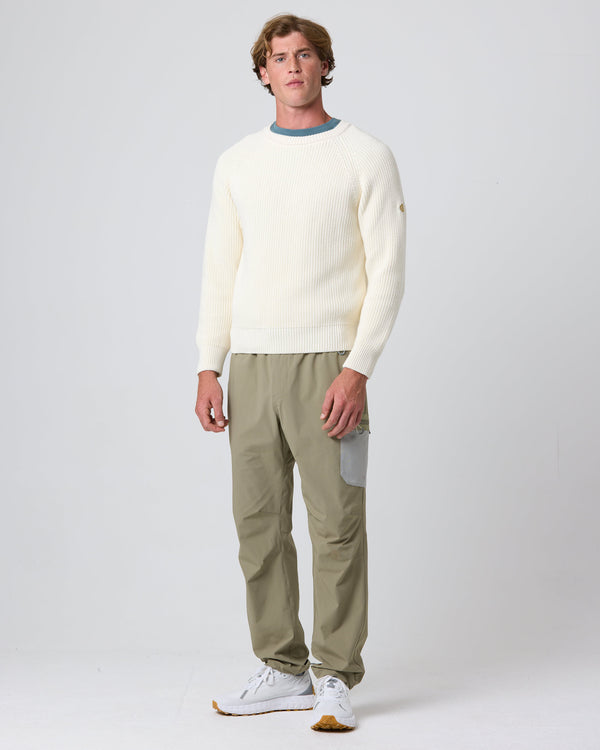 Henri Lloyd Golant Ribbed Crew - Ecru