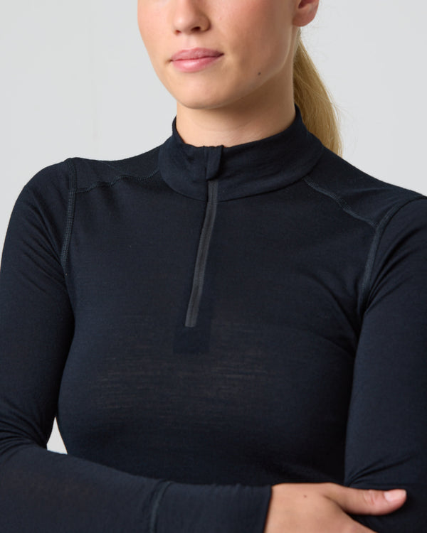 Henri Lloyd Merino 200 Zip Top Wmn - Black