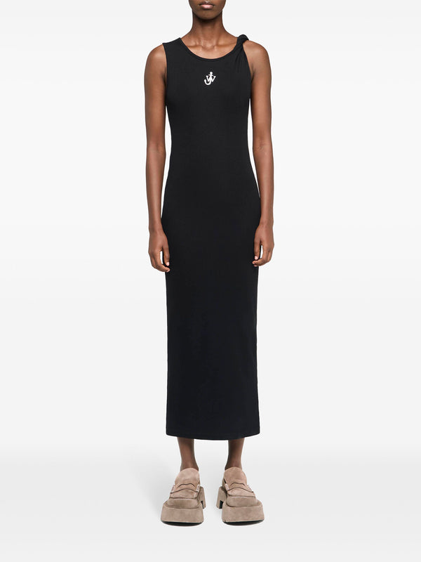 Henrik Vibskov Anchor Embroidery Twisted Strap Dress - Black