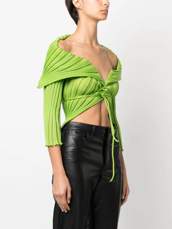 Henrik Vibskov Ara Wide Collar Cardigan - Apple Green