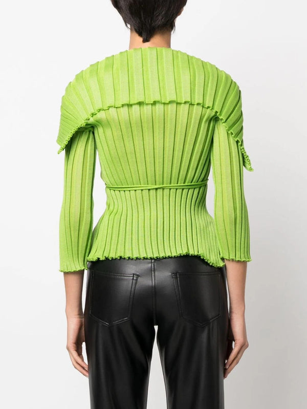 Henrik Vibskov Ara Wide Collar Cardigan - Apple Green