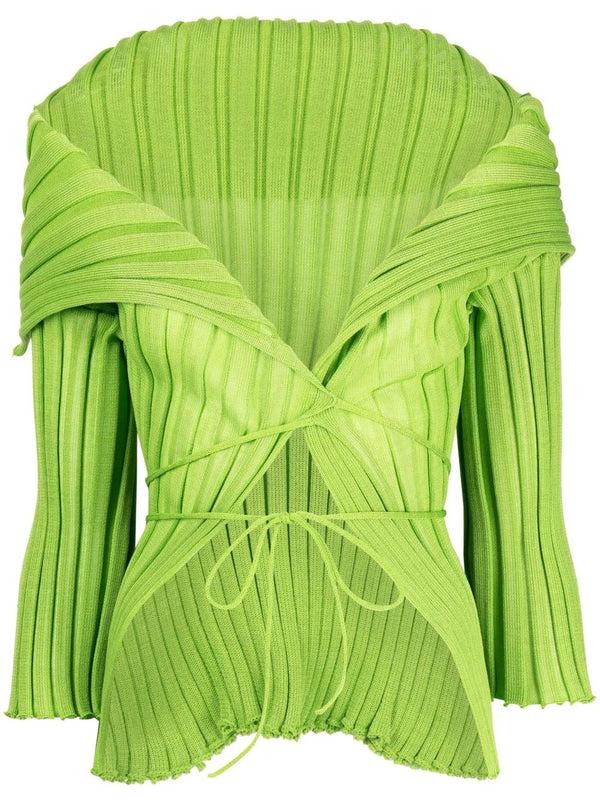 henrik vibskov Ara Wide Collar Cardigan - Apple Green