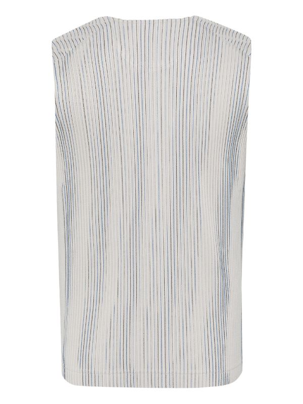 Henrik Vibskov AW23 Pleated Striped Vest - Grey/Black/Blue
