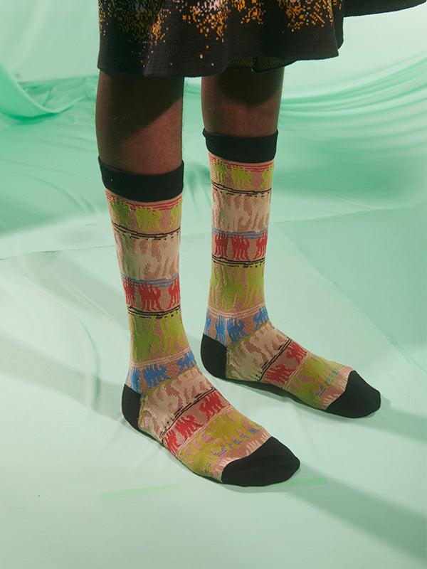 Henrik Vibskov Cannoli Socks Homme - Multi Black Cannoli