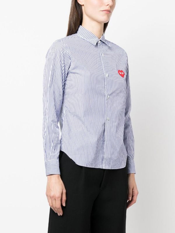 Henrik Vibskov CDG Play X Invader Womens Striped Shirt - Pixelated Heart
