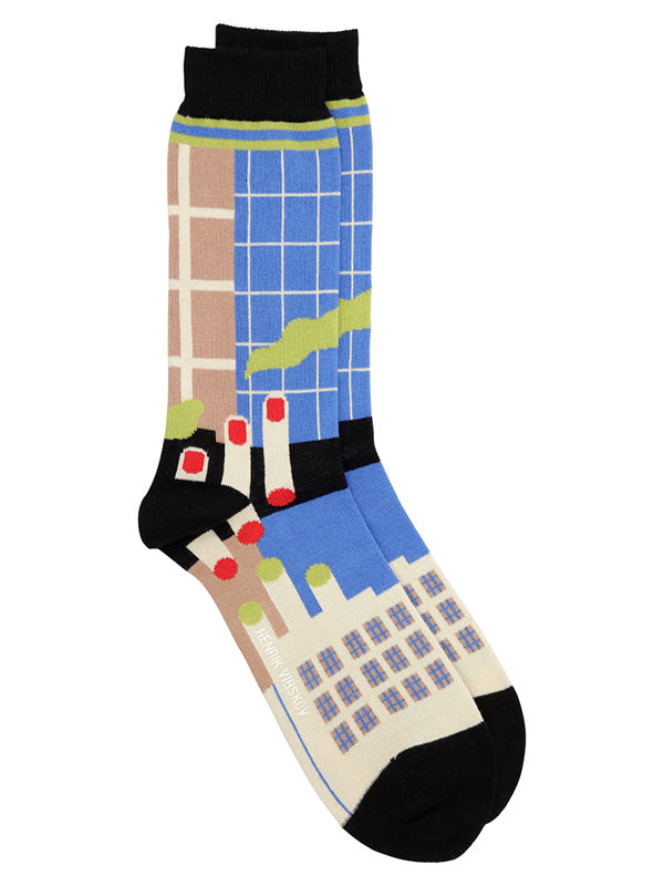 henrik vibskov Chopped Finger Factory Socks Homme - Blue Tan Factory
