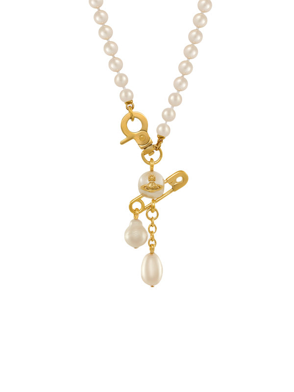 henrik vibskov Claude Small Pearl Necklace - Gold/Cream