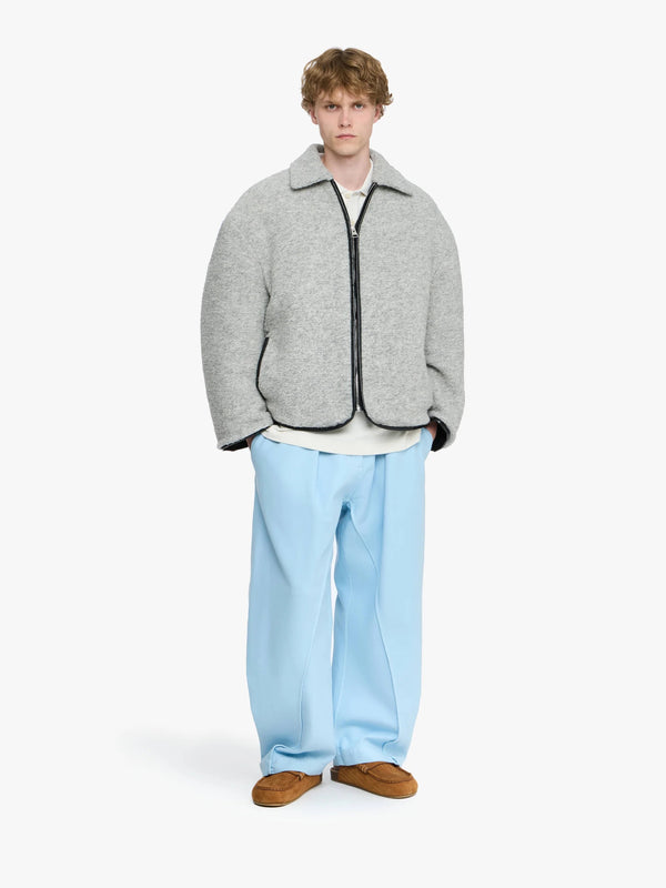 Henrik Vibskov Contrast Trim Casual Jacket - Light Grey Melange