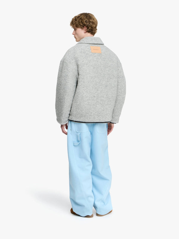 Henrik Vibskov Contrast Trim Casual Jacket - Light Grey Melange