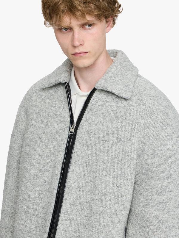 Henrik Vibskov Contrast Trim Casual Jacket - Light Grey Melange