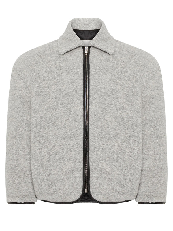 henrik vibskov Contrast Trim Casual Jacket - Light Grey Melange