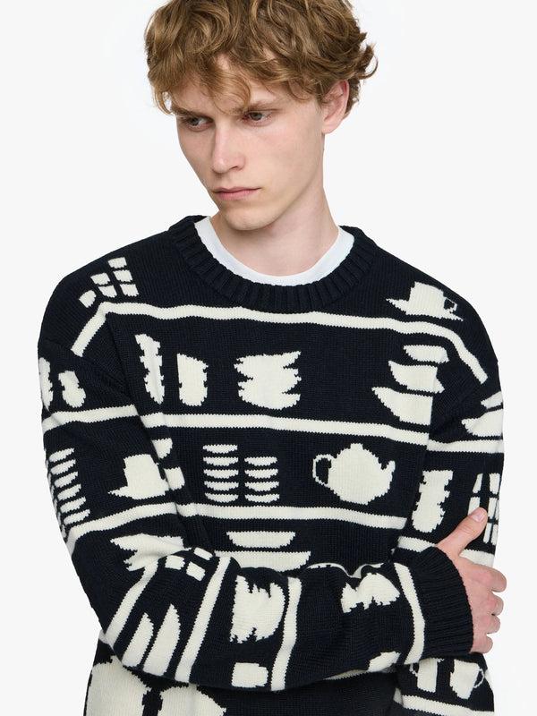 Henrik Vibskov Crockery Jacquard Jumper - Black/White