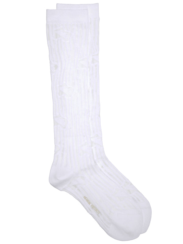 Henrik Vibskov Daffodils Transparent Socks Femme - Off White Daffodils
