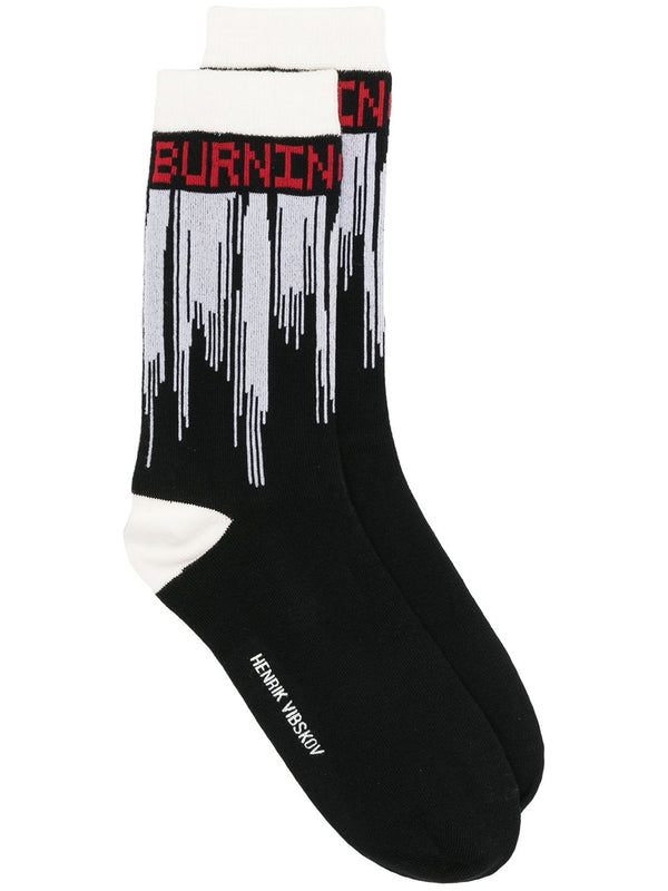 henrik vibskov Dripping Love Socks Femme - Red Love Burning