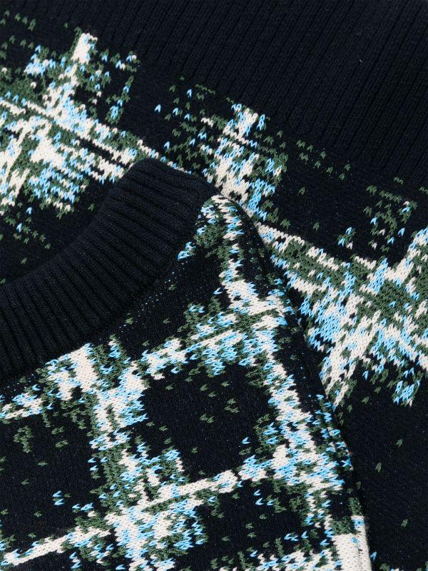 Henrik Vibskov Dusk Knit Balaclava - Black Shibori Checks