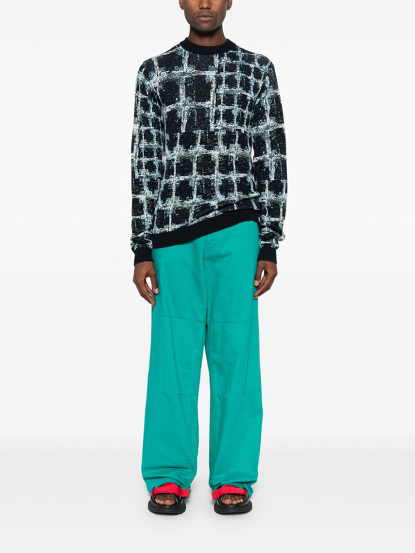 Henrik Vibskov Dusk Knitted Blouse - Black Shibori Checks