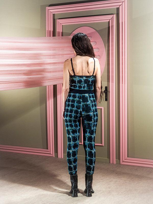 Henrik Vibskov Dusk Knitted Pants - Black Shibori Checks