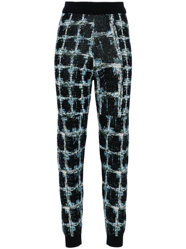 henrik vibskov Dusk Knitted Pants - Black Shibori Checks