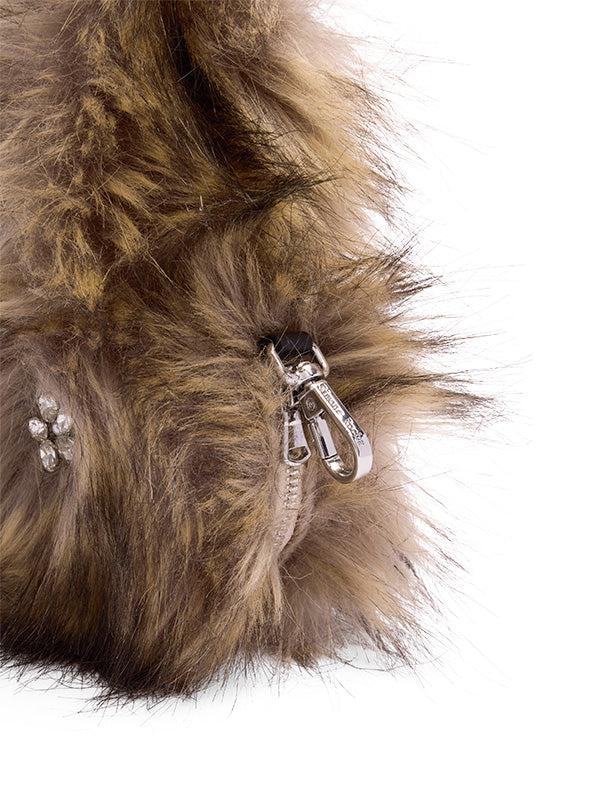 Henrik Vibskov Faux Fur Hare Coin Purse Bag Charm - Brown/Clear