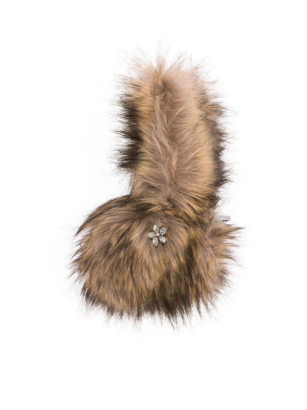 henrik vibskov Faux Fur Hare Coin Purse Bag Charm - Brown/Clear